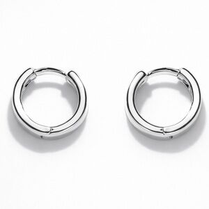 NWT A New Day Silver Tone Small Huggie Hoop Earrings • Nickel-Free • Minimal